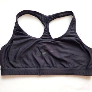 Nike Women's Reversible Sports Bra SZ L Low Impact Gray Black 548541-032 Dri-Fit